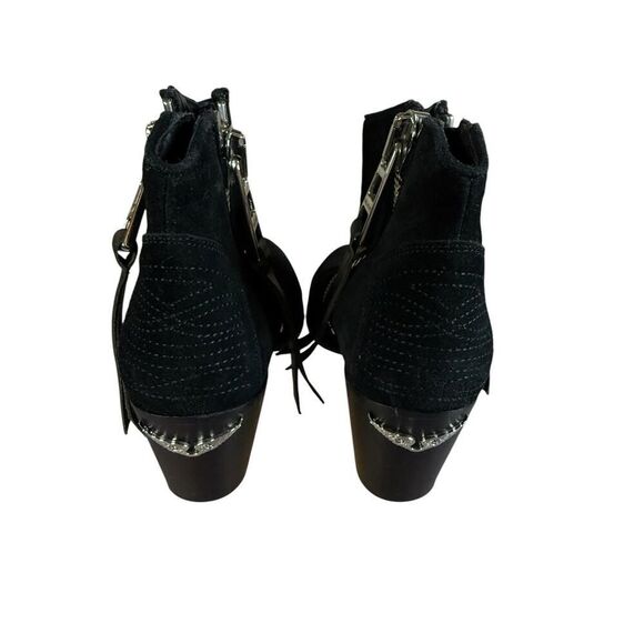 Zadig Voltaire Sz 39 Women's Molly Black Suede Stacked Heel Ankle Booties $528 - Picture 10 of 14
